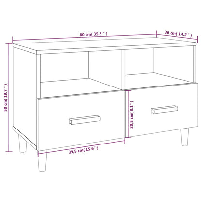 TV-Møbel Svart Tv-benk 80x36x50 cm