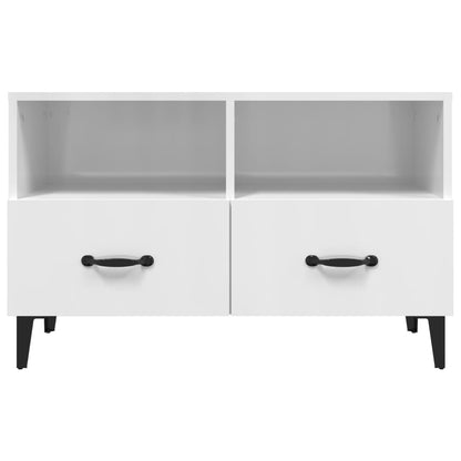 TV-Møbel Høyglans Hvit TV-benk 80x36x50 cm