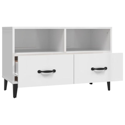 TV-Møbel Høyglans Hvit TV-benk 80x36x50 cm