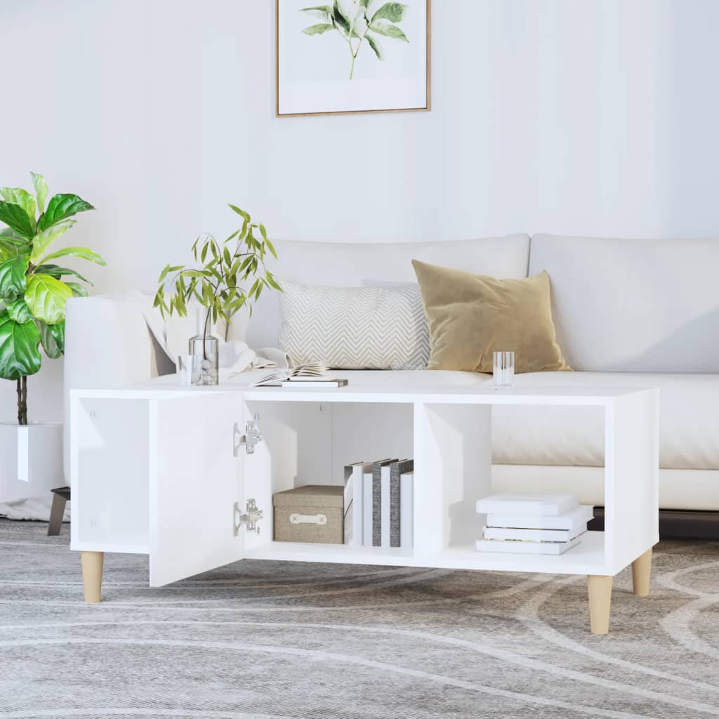 Salongbord Sofabord Hvit 102x50x40 cm