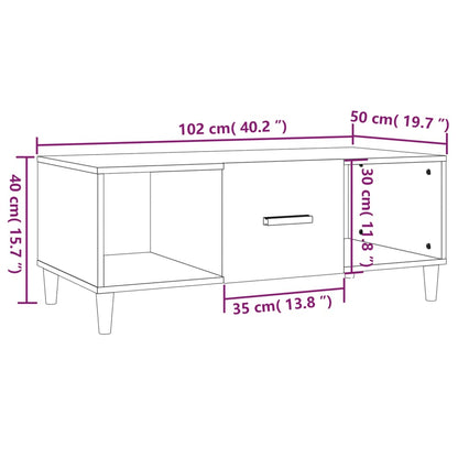 Salongbord Sofabord Hvit 102x50x40 cm