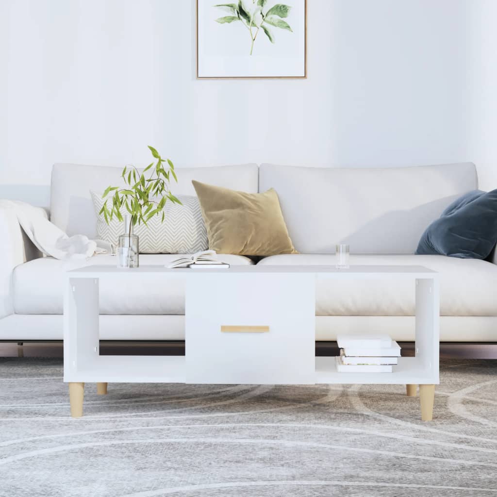 Salongbord Sofabord Hvit 102x50x40 cm