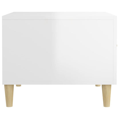 Sidebord Høyglans Hvit 2 stk Høyglans Hvit 50x50x40 cm