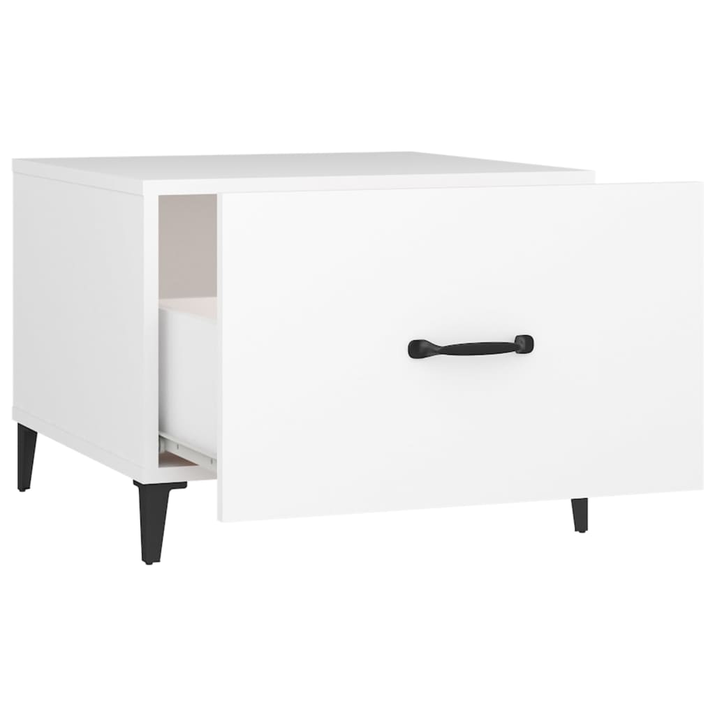 Sidebord Hvit med metallben 2 stk 50x50x40 cm