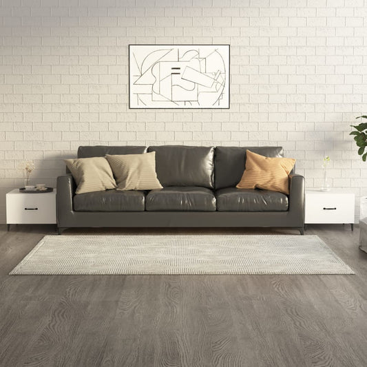 Sidebord Hvit med metallben 2 stk 50x50x40 cm
