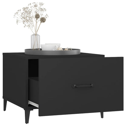 Salongbord Sofabord Svart med metallben 2 stk 50x50x40 cm
