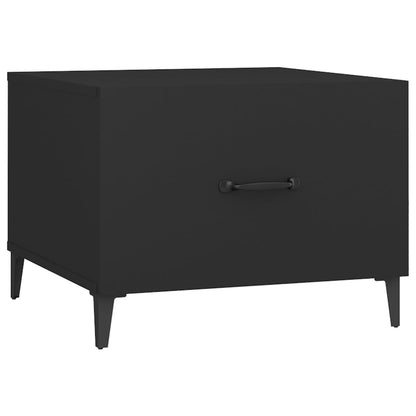 Salongbord Sofabord Svart med metallben 2 stk 50x50x40 cm