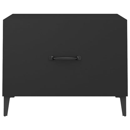 Salongbord Sofabord Svart med metallben 2 stk 50x50x40 cm