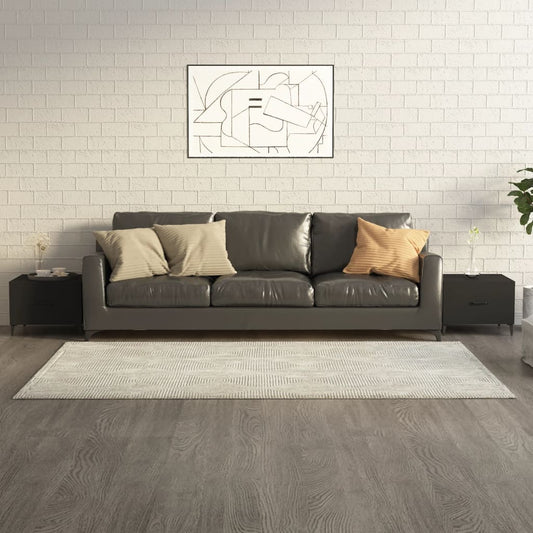 Salongbord Sofabord Svart med metallben 2 stk 50x50x40 cm