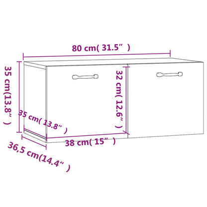 Veggskap Sonoma Eik 80x36,5x35 cm