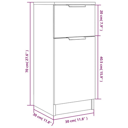 Skjenk brun eik 30x30x70 cm konstruert tre