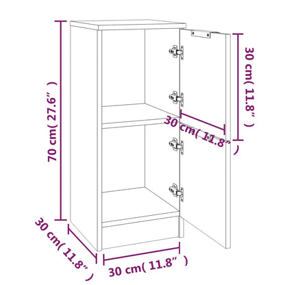 Kommode Brun Eik 2 stk 30x30x70 cm