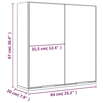 Badrumsspeil Brun Eik 64x20x67 cm