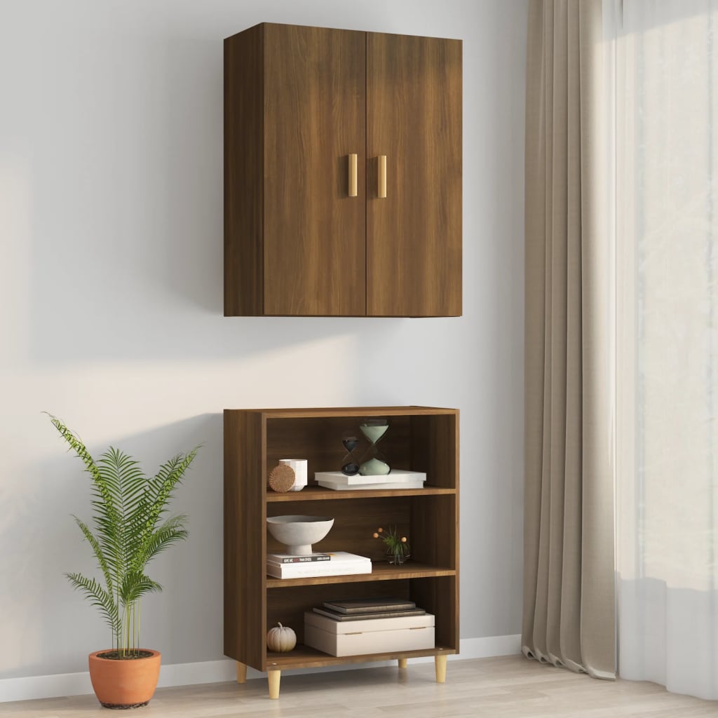 Vegghylle Brun Eik 69,5x34x90 cm