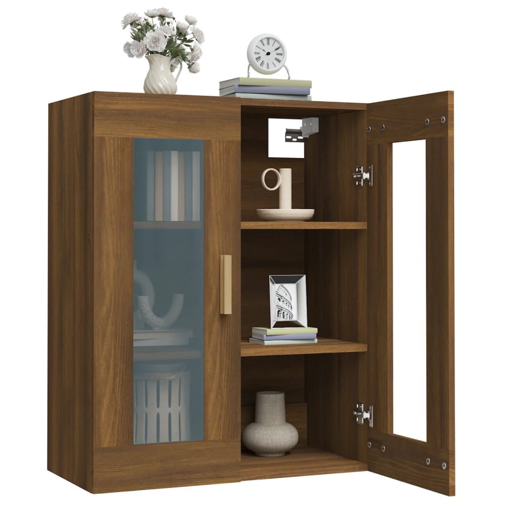 Vegghylle Brun Eik 69,5x34x90 cm
