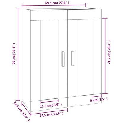 Veggskap Brun Eik 69,5x32,5x90 cm
