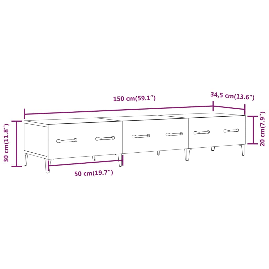 TV-Møbel Brun Eik TV-benk 150x34,5x30 cm