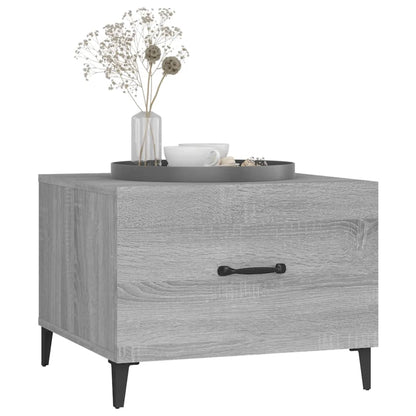 Salongbord Sofabord Sonoma Grå med metallben 2 stk 50x50x40 cm