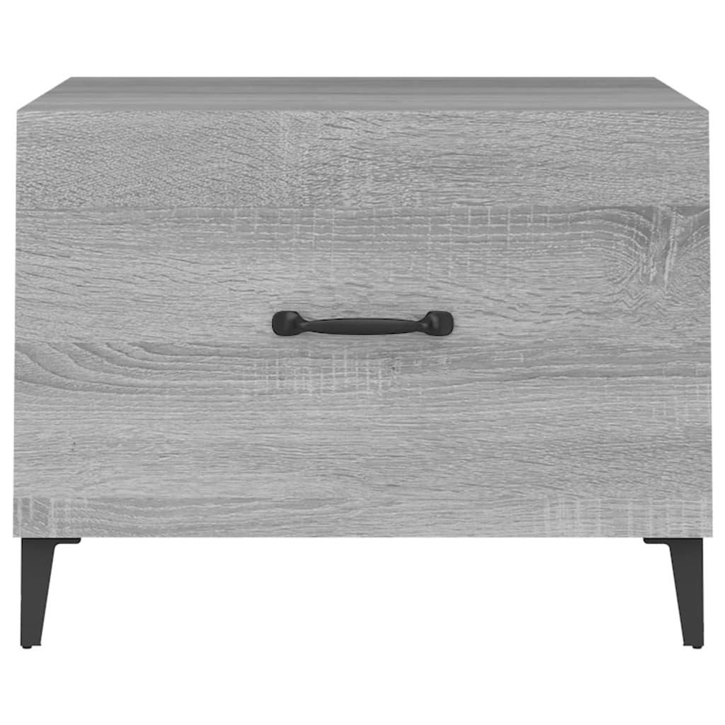 Salongbord Sofabord Sonoma Grå med metallben 2 stk 50x50x40 cm