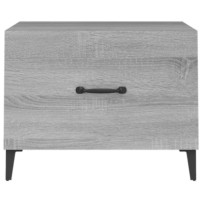 Salongbord Sofabord Sonoma Grå med metallben 2 stk 50x50x40 cm
