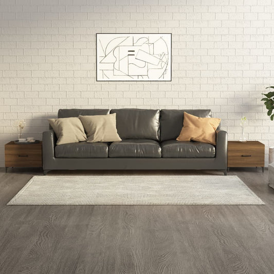 Salongbord Sofabord Brun Eik med metallben 2 stk 50x50x40 cm