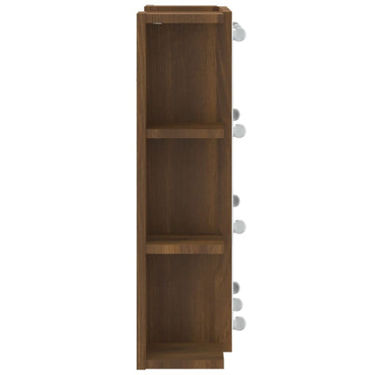 Baderomsspeil Speilskap med LED Brun Eik 70x16,5x60 cm