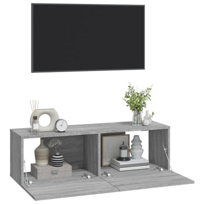 TV-Møbel Grå Vegghengte TV-benker Sonoma Grå 100x30x30 cm