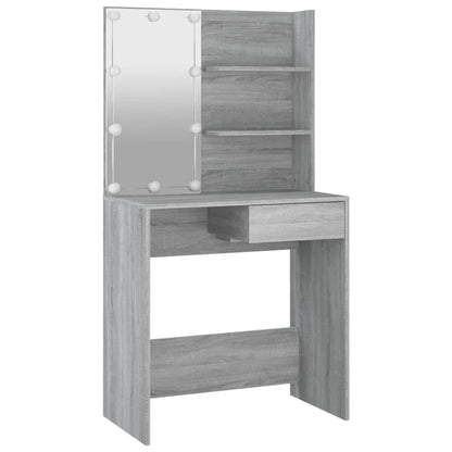 Sminkebord Sonoma Grå LED 74,5x40x141 cm