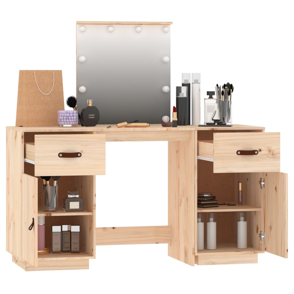 Sminkebord Tre Sett LED heltre furu