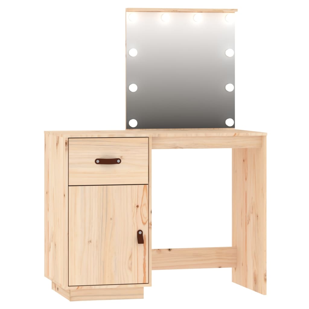 Sminkebord Tre Sett LED heltre furu