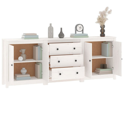 Skjenk Hvit 210x35x80 cm heltre furu