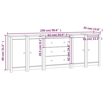 Skjenk Tre 230x35x80 cm heltre furu