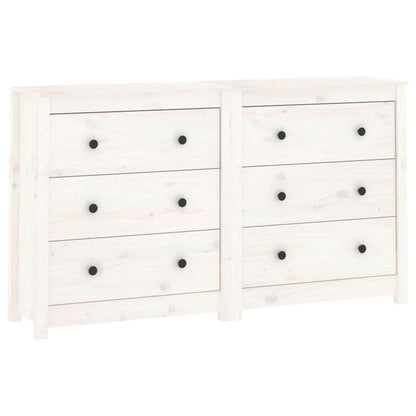 Skjenk Hvit 140x35x80 cm heltre furu
