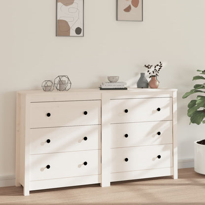 Skjenk Hvit 140x35x80 cm heltre furu