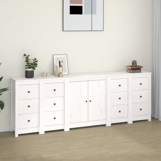 Skjenk Hvit 230x35x80 cm heltre furu