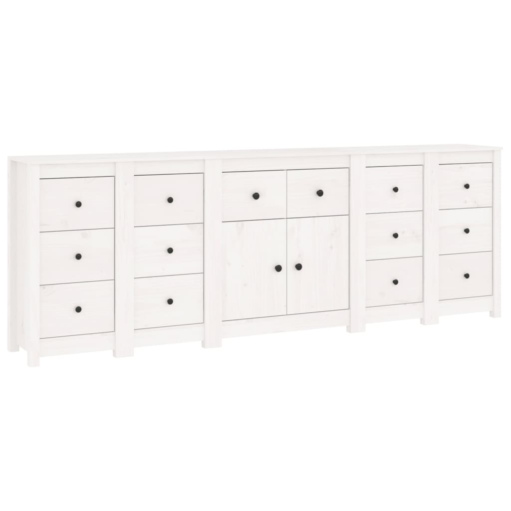 Skjenk Hvit 230x35x80 cm heltre furu