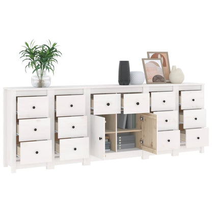Skjenk Hvit 230x35x80 cm heltre furu