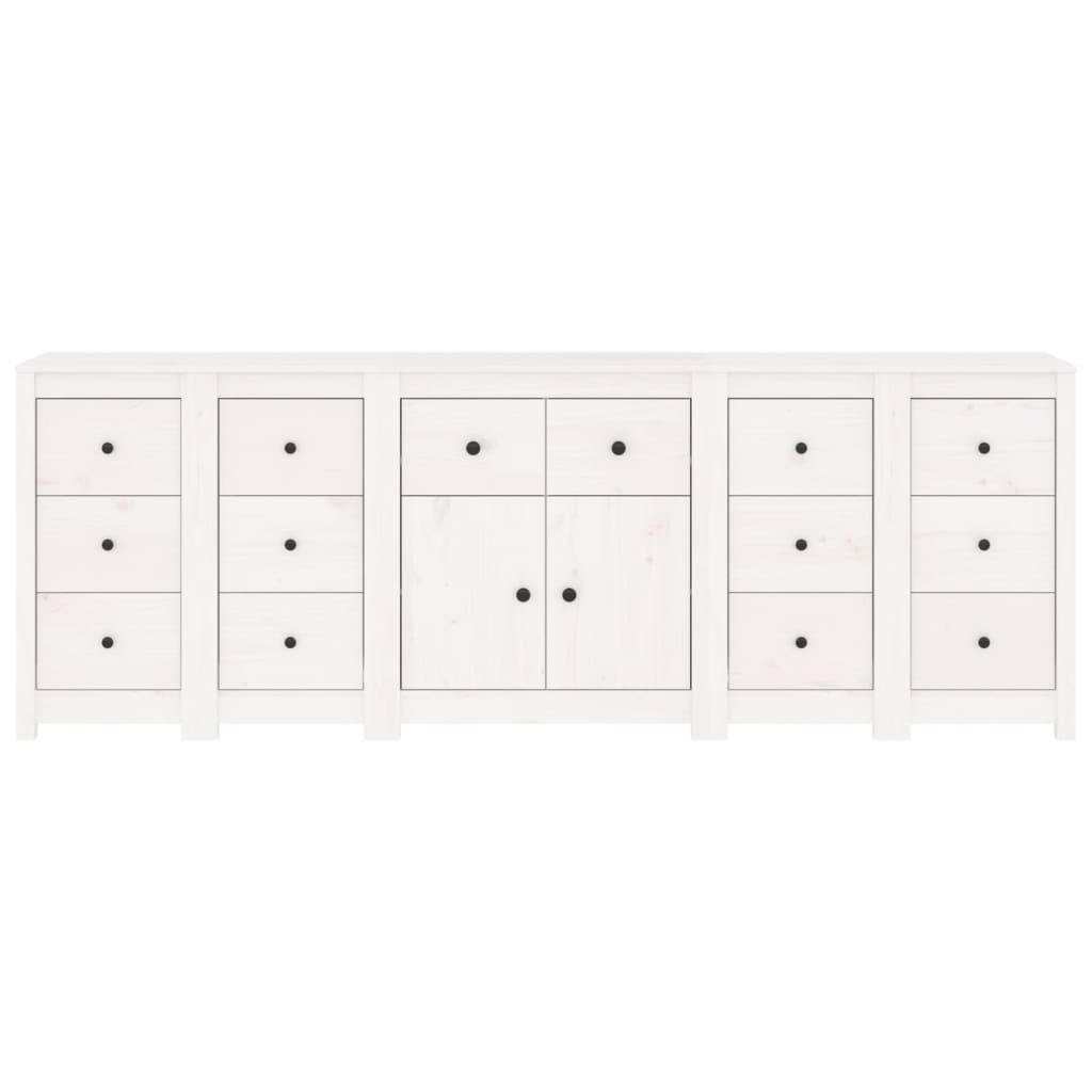 Skjenk Hvit 230x35x80 cm heltre furu