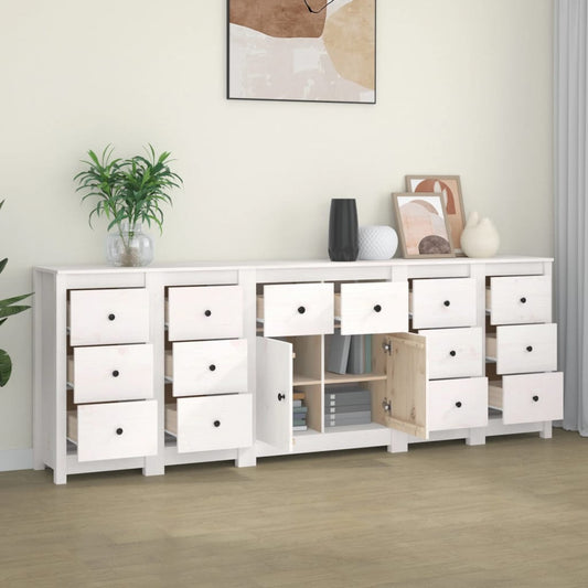 Skjenk Hvit 230x35x80 cm heltre furu