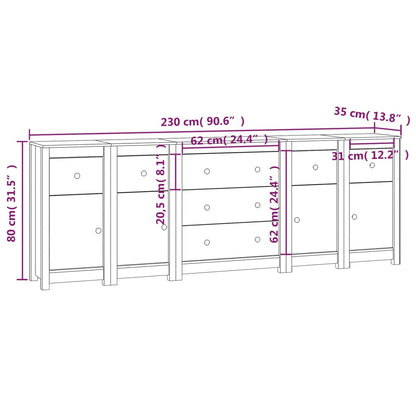Skjenk Tre 230x35x80 cm heltre furu