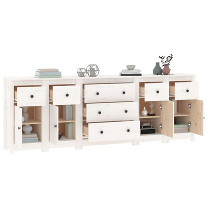 Skjenk Hvit 230x35x80 cm heltre furu