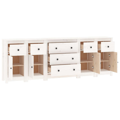 Skjenk Hvit 230x35x80 cm heltre furu
