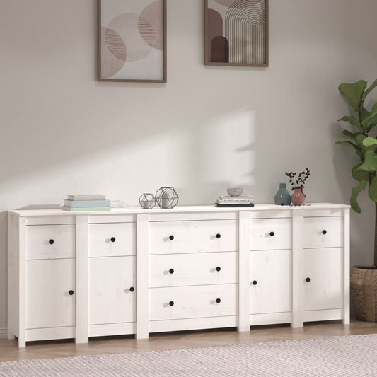 Skjenk Hvit 230x35x80 cm heltre furu