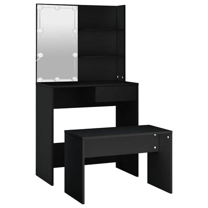 Sminkebord Svart Sett LED