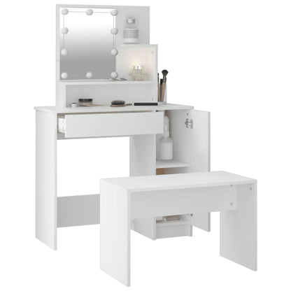 Sminkebord Hvit Sett LED