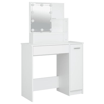 Sminkebord Hvit Sett LED