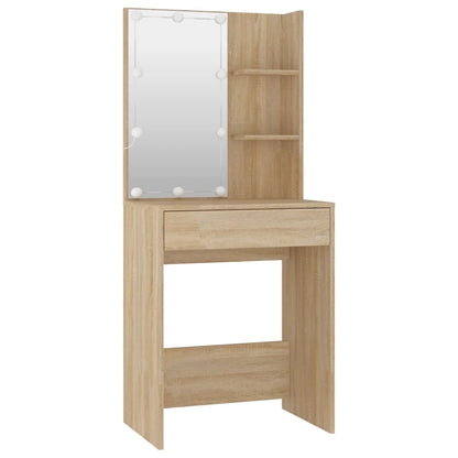 Sminkebord Sonoma Eik Sett LED