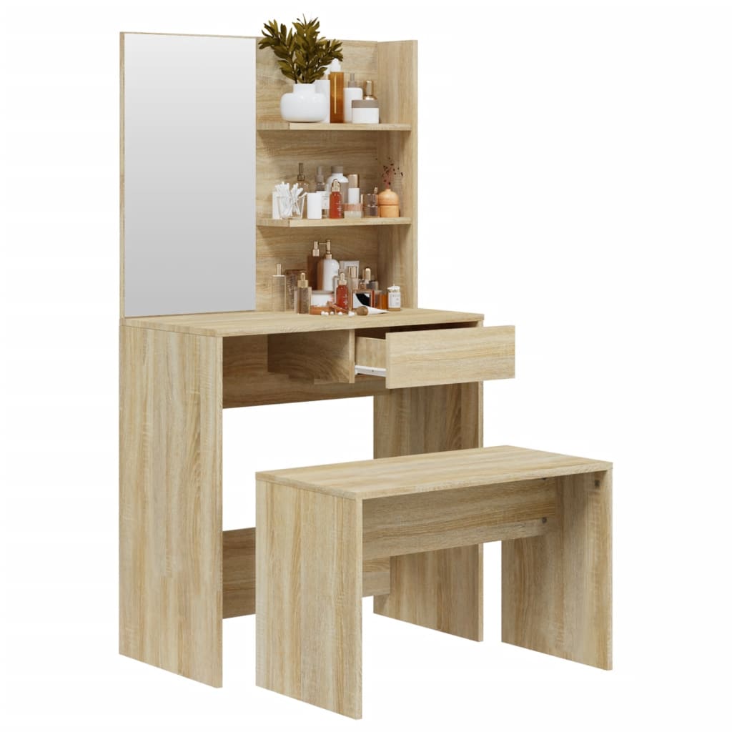 Sminkebord Sonoma Eik Sett 74,5x40x141 cm