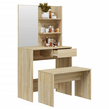 Sminkebord Sonoma Eik Sett 74,5x40x141 cm