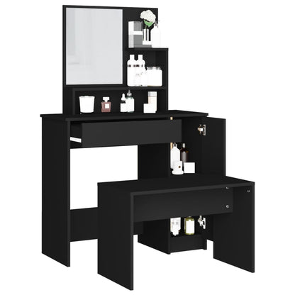 Sminkebord Svart Sett 86,5x35x136 cm